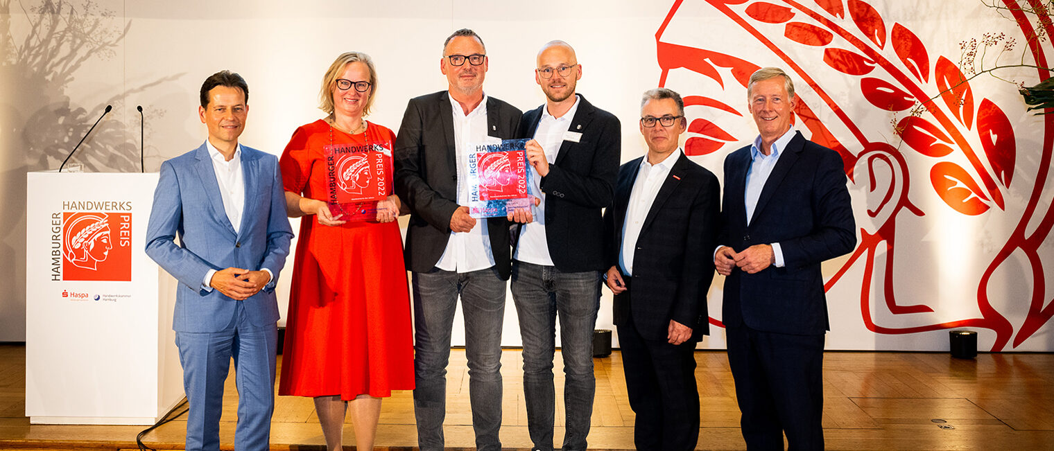 Hamburger Handwerkspreis 2022 für ElbHandWerk Sanitär und Heizung GmbH und Bäckermeisterin Sabine Möller